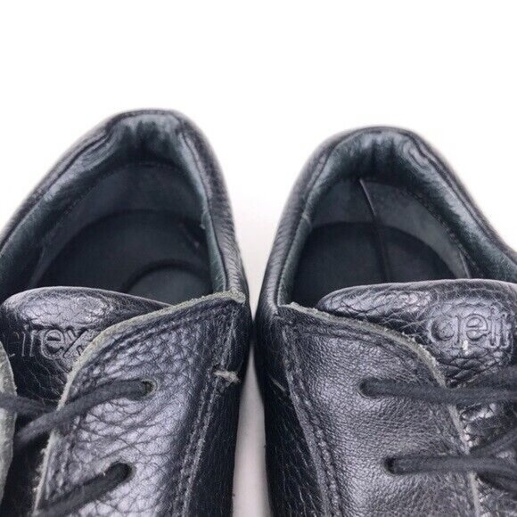 Aetrex Pebbled Black Leather Plain Toe Oxfords 10.5M main image 10